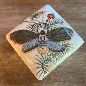 💚💙 HomArt Paradise Porcelain Decorative Square Trinket Box